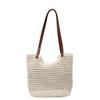 Casual Large-capacity Shoulder Cotton Thread Woven Bag Women's New Reticulated Tote Bag Seaside Vacation Beach Bag