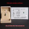 Vintage 925 Silver Hetian Jasper Cabochon Pendant Necklace with Certified Natural Green Jade