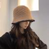 Knitted Fisherman Hat for Women in Autumn and Winter Contrasting Color Lambswool Bucket Hat Showing Face Small Fashion Versatile Warm Basin Hat