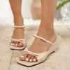 Fashion New Women Sandals Casual Trend Summer Dress Sandals Bow Square Toe Wedges Slippers Women Elegant Comfort Open Toe Shoes Women