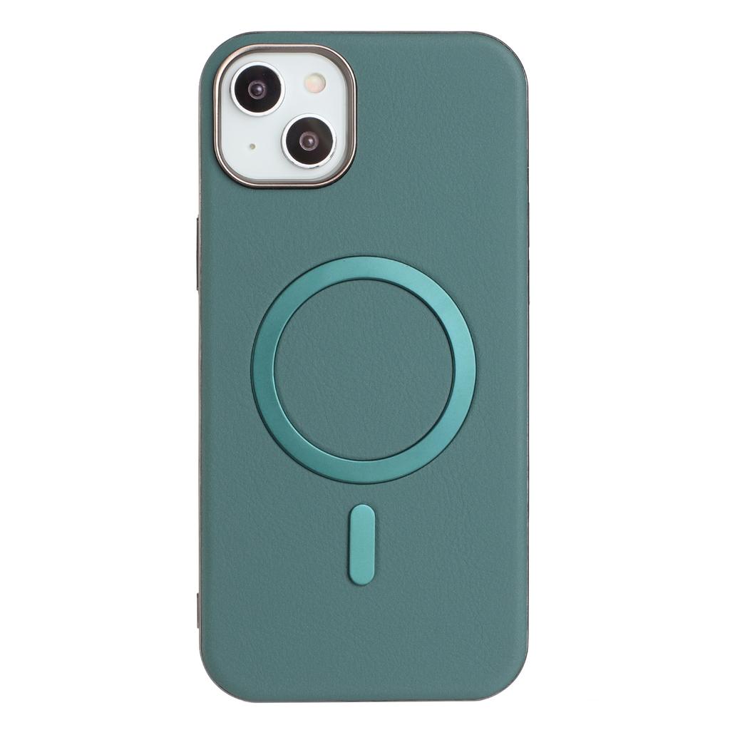 For iPhone 15 Case BINFEN COLOR BF40 Compatible with MagSafe Electroplated PU + TPU Phone Back Cover
