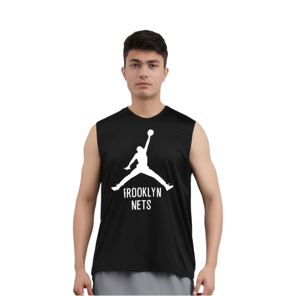 Jordan Camiseta sin mangas de baloncesto con cuello redondo y estampado de logo para hombre Tops Negro FQ1955-010