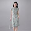 SOFSIL 2026 Summer New Chinese Style Silk Floral Cheongsam Dress
