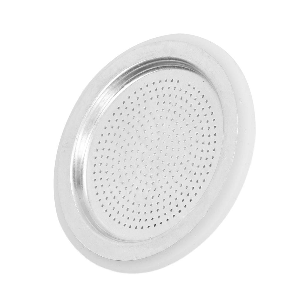 Anillo de Sellado del Filtro de Cafetera y Juego de Filtros Disco de Filtro de Aluminio Reutilizable para Hacer Café para 6 Personas