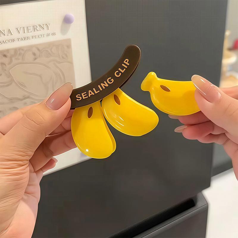 Kunststoff Bananen Magnetverschluss Feuchtigkeitsdicht Handpresse Frischhalteclip Multifunktionaler Haushalts-Lebensmittelbeutelclip