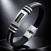Silver Men' Bracelet Titanium Black Bracelet Gift for Men