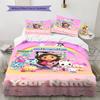 Name Custom Gabby Dollhouse Pattern Bedding Set Quilt Cover Pillowcase Home Decor Gift (1 * Duvet Cover + 2 * Pillowcase, Without Core)