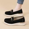 Women Wedge Chunky Shoes Platform Loafers Casual Thick Sole Elevator Slip on Black Shake Shoes Large Size