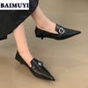 Pointed Toe Women Sexy Loafers Shoes 2025 Trend Low Heels Elegant Fashion Leather Shoes New Designer Party Mature Mujer Zapatos
