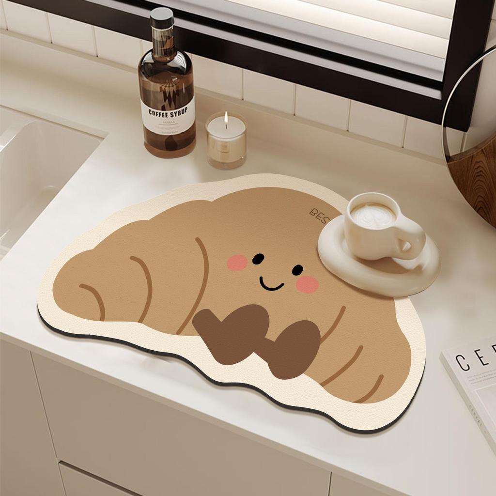 Cartoon Quick-Dry Diatom Draining Mat - Water Absorbent, Wear-Resistant, Anti-Slip Kitchen Counter Mat