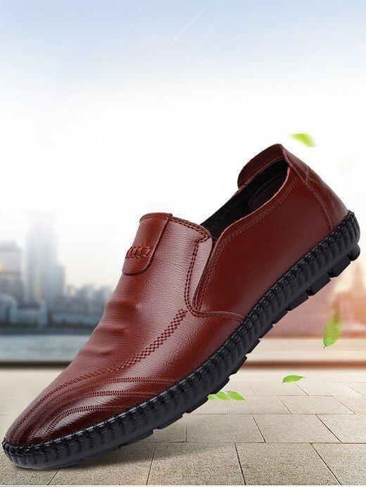 Fashion 2025 Autumn Casual Men's Shoes Versatile Soft Leather Footwear Fashion Comfortable Loafers Male Breathable New Flat Zapatos