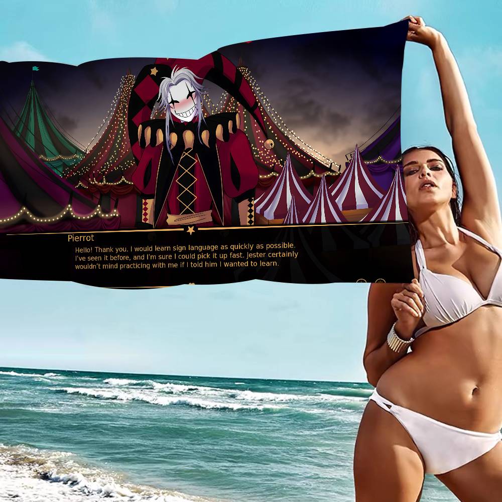 The Freak Circus Pierrot Game Beach Towel Colorful Bath Towels for Girl Microfiber Quick Dry Custom Sand Free Beach Yoga Spa Gym