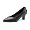 Krazing Pot Echtes Leder Runde Spitze Dünne Absätze Sommerschuhe Einfarbig Große Größe 42 Flache Dekoration Damen Flache Pumps