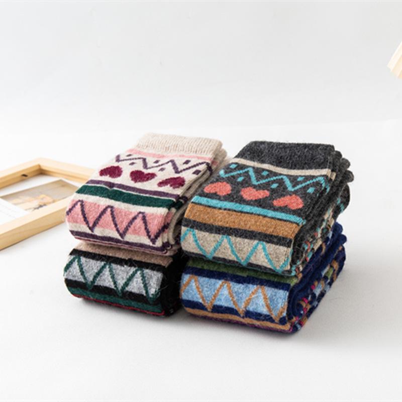 Chaussettes chaudes en laine pour femmes japonaises, longueur genou, pour l'automne et l'hiver