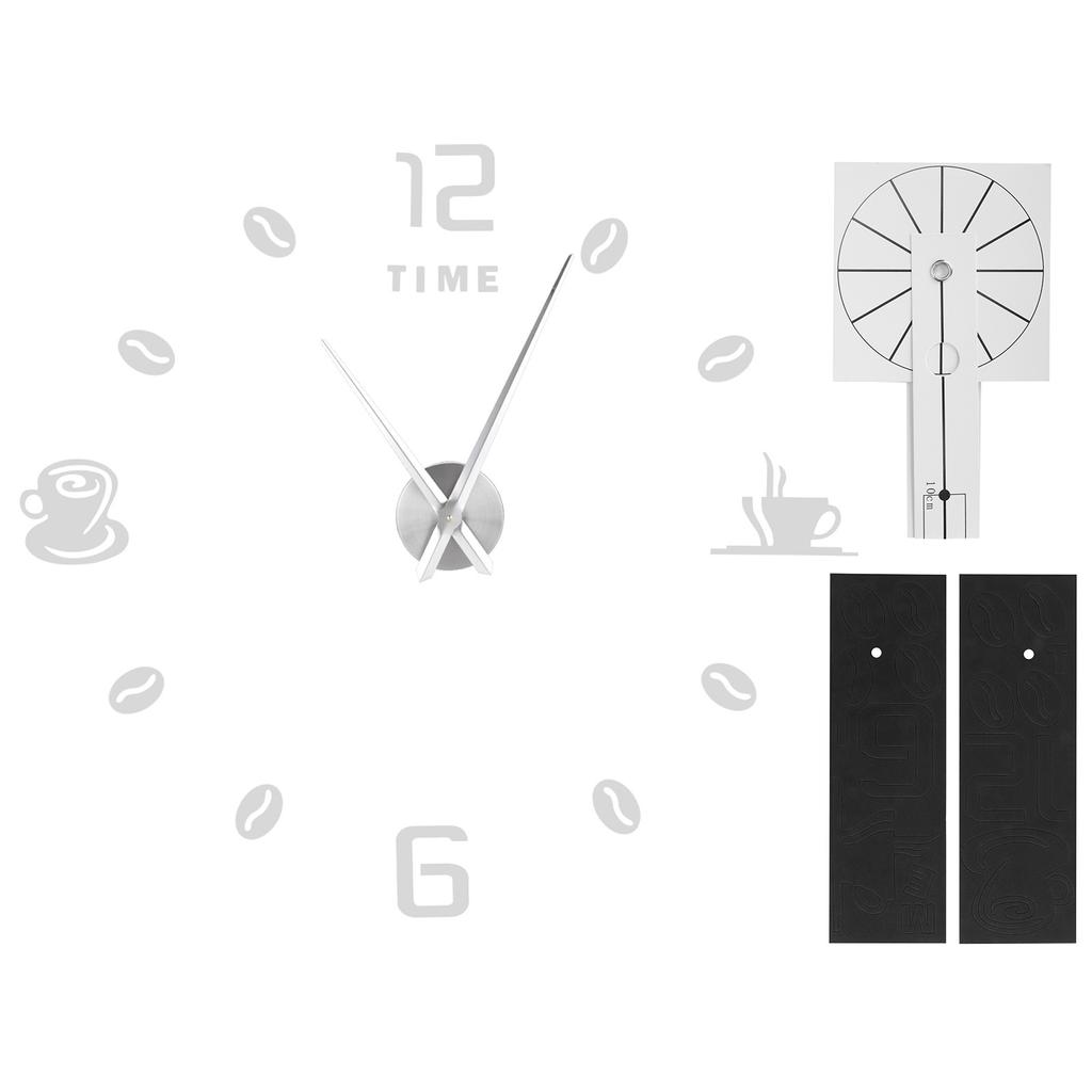 Modern Large Frameless DIY Wall Clock Mirror Surface Sticker for Home Office Room DecorSilver