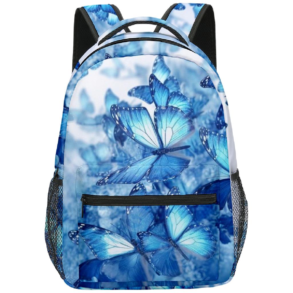Classic Popular Funny butterfly student Bookbag Notebook Backpacks 3D Print Oxford Waterproof Boys/Girls Travel Backpacks