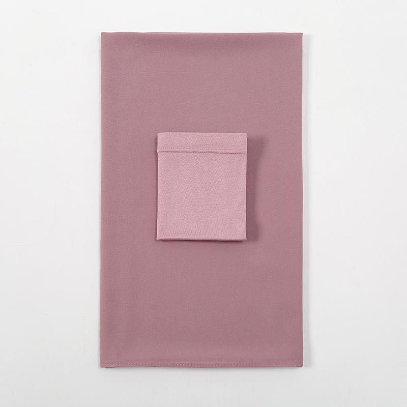 2Pcs Chiffon Hijab With Matching Undercap Set Women Plain Shawl Jersey Inner Modal Caps Muslim Headband Two-Piece Scarf Set