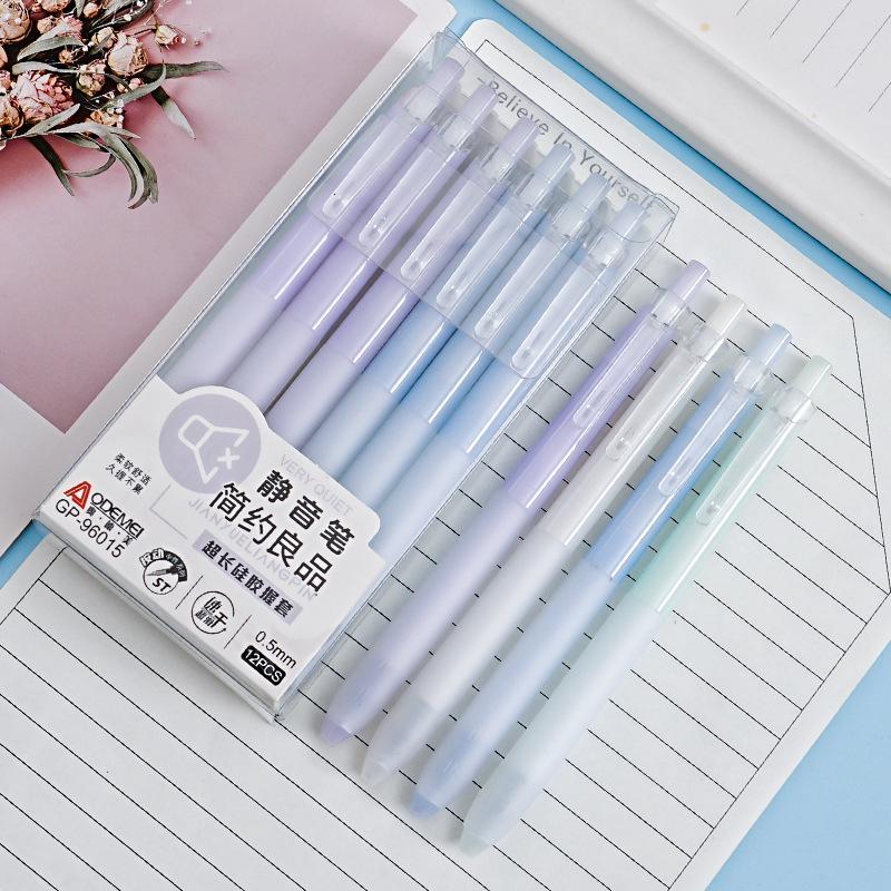 

Изящная черная ручка 0,5 мм с бесшумной кнопкой для студентов 0.5mm