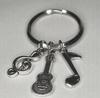 Guitar Bass Instrument Wind Ensemble Music Keychain Concert Live Orchestra Lightweight Compact Keychain [Woodstar]