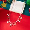 Christmas Snowflake Gingerbread Xmas Tree Pendant Necklace For Women Snowman Santa Claus Snowflake Beads Choker Party Jewelry