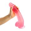 Dildo realist din PVC moale cu piele roz cu ventuză puternică Jucării de stimulare a punctului G pentru femei Dildo Masturbator feminin