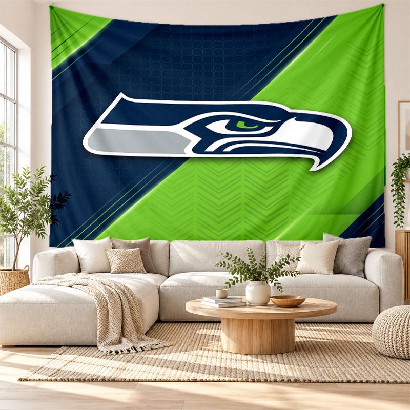 Seattle Seahawks Wall Tapestry, Soft Fabric Wall Hanging, Decorative Backdrop For Bedroom Home Wall Art