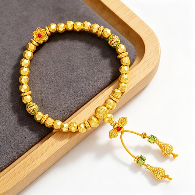 Enamel Fu Character Gourd Bracelet/ODM & Customization SL01374
