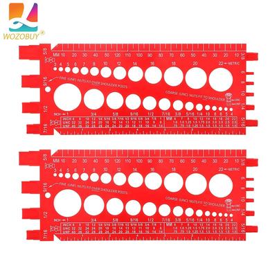 2 Pieces Nut Bolt Thread Gauge Checker Plastic Bolt Size and Thread Gauge with Inch and Centimeter Ruler
