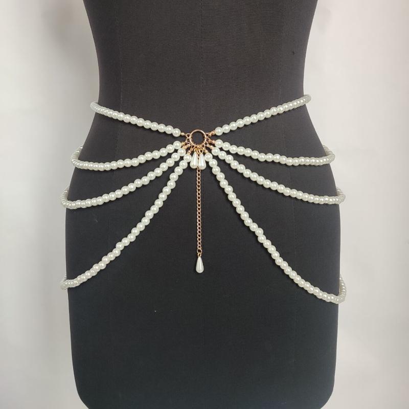 Waist Chain, Thickness Varies, Pearls Meet, Multiple Layers of Tassels, Side Chains, Waist Chains, Waist Accessories, Holiday Party Accessories