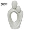 Integrated One-piece Design 3D Printed One Heart Couple Statue, Abstract Hugging Lovers Figurine with Stable Base, Minimalist Ornaments Love Sculpture