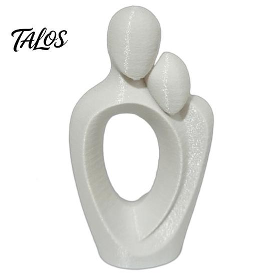 Integrated One-piece Design 3D Printed One Heart Couple Statue, Abstract Hugging Lovers Figurine with Stable Base, Minimalist Ornaments Love Sculpture