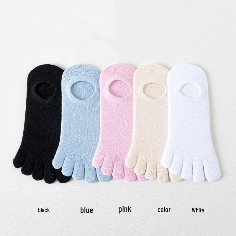 Women s Non-Slip Low-Cut Five-Toe Socks - Anti-Odor, Sweat-Absorbing, Invisible Summer Split-Toe Socks for Pilates One Size