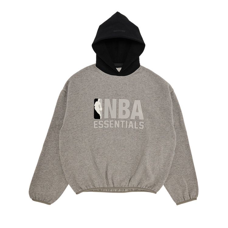Men's Hoodie Fear of God Essentials NBA Hoodie Warm Heather/Black