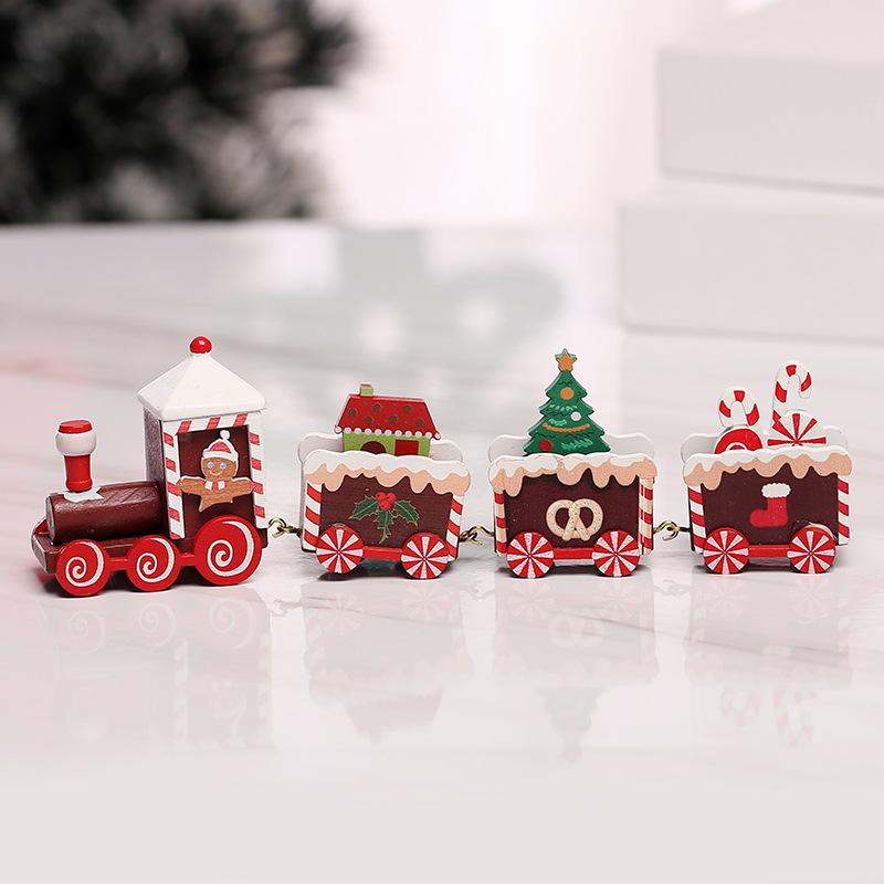 

Christmas Gift: Wooden Train Display Case, Desktop Ornament One Size