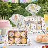 Spring Wildflower Candy Bag, Spring Theme Flat Mouth Packaging Bag, Picnic Party Birthday Gift Bag