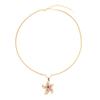 Light Luxury Copper Alloy Gold-Plated Rotating Starfish Necklace, Female Light Luxury Full Diamond Niche Design High-End Necklace