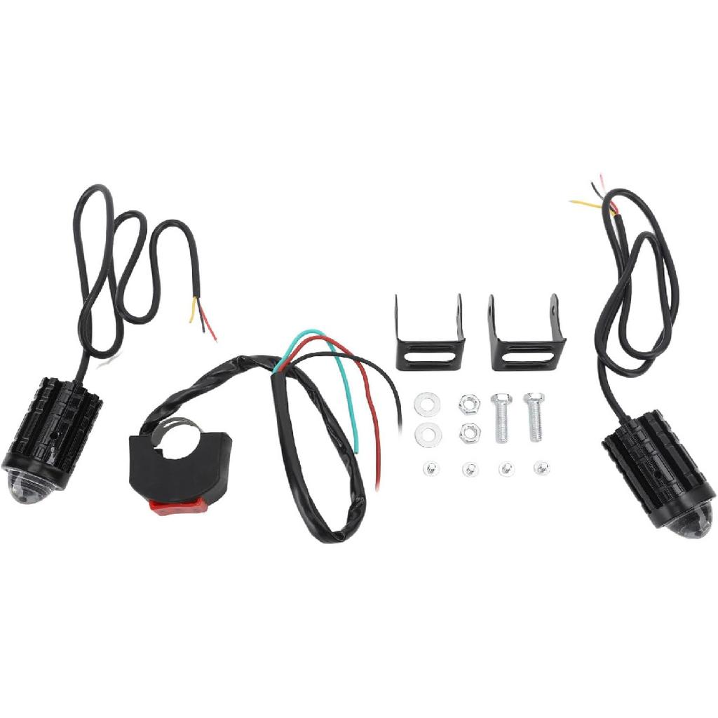 2Pcs Motorcycle LED Spotlight Yellow White High Low Beam Spot Lamp 8 to 80V