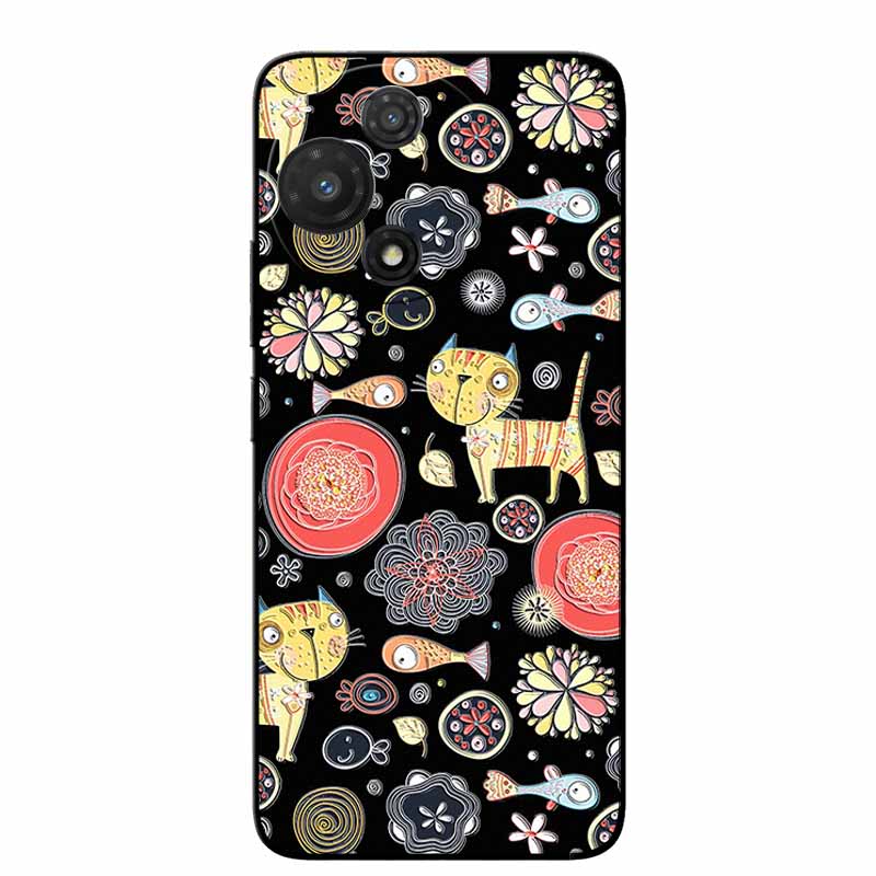 3D Cartoon Emboss Case For TCL 60R / TCL 60 SE NxtPaper Relief Embossed Retro Silicone Covers For 60 SE NXTpaper 5G Anime Bumper