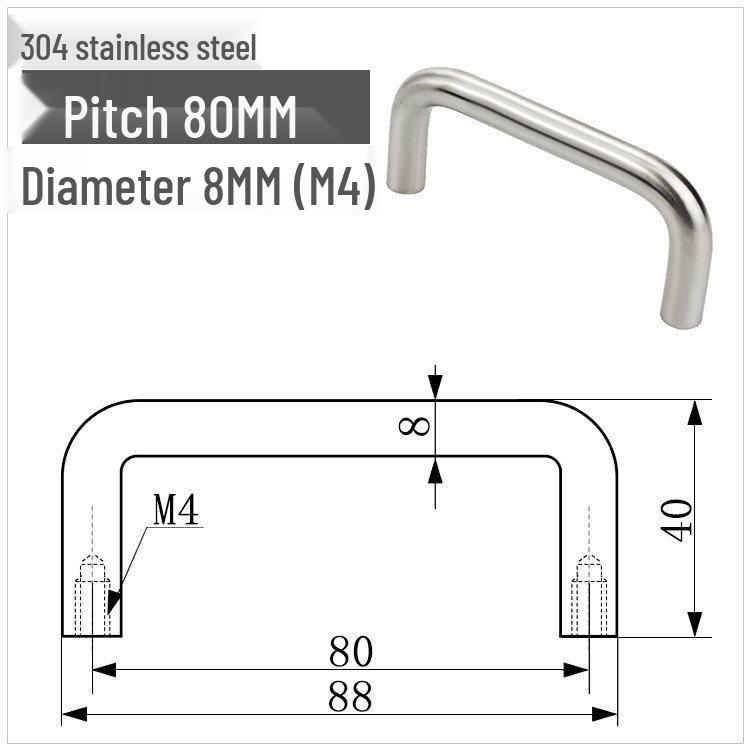 Solid 304 Stainless Steel U-Shaped Cabinet Handle