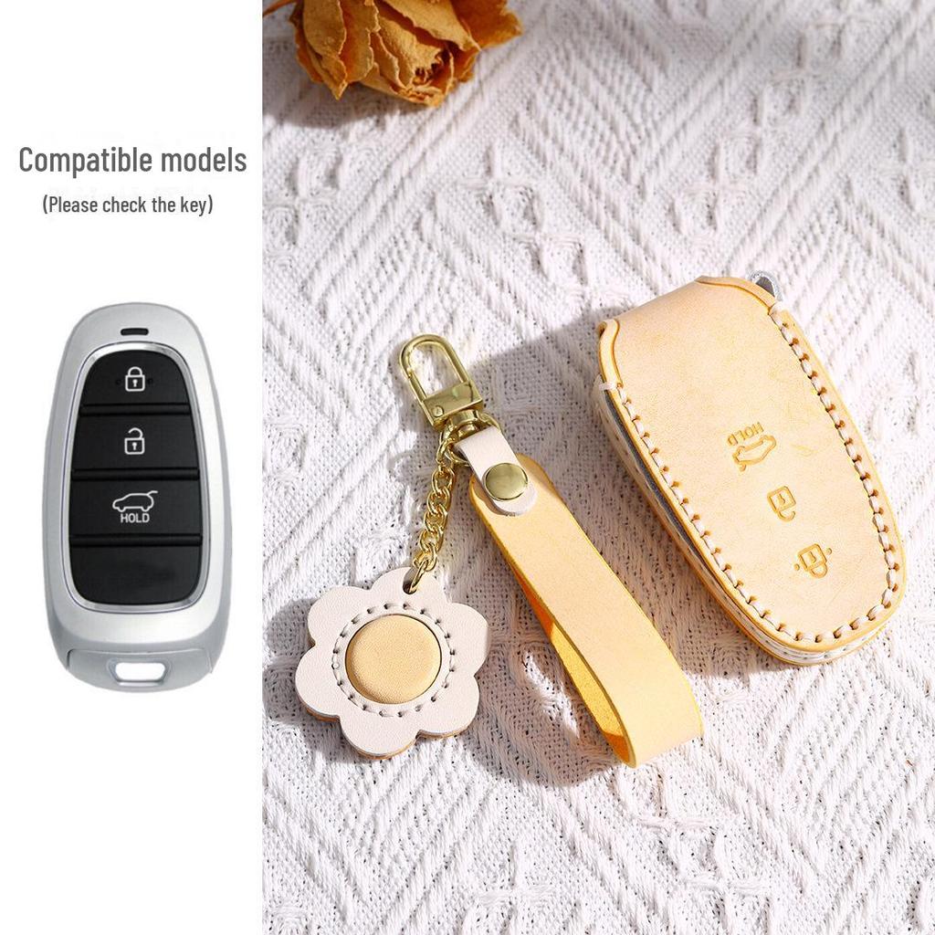 Genuine Leather Key Cover for Hyundai Sonata (7-button) & Tucson (5-button)
