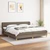 Maison Exclusive - Bed Slat Base with Taupe Mattress 200x200 Cm Fabric