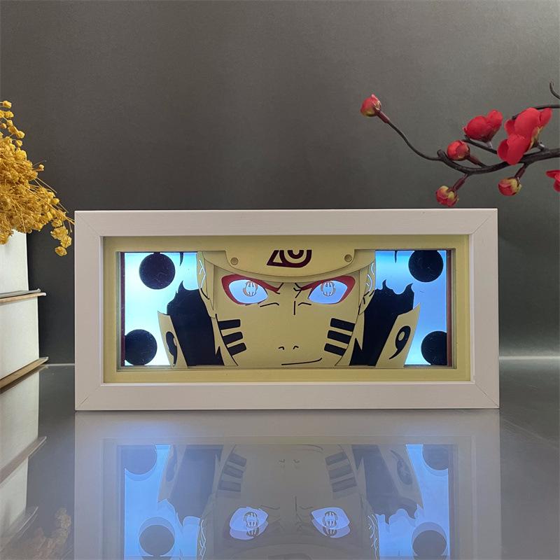 Naruto Anime Paper Carving Lamp: Desktop Ornament & Photo Frame Figurine