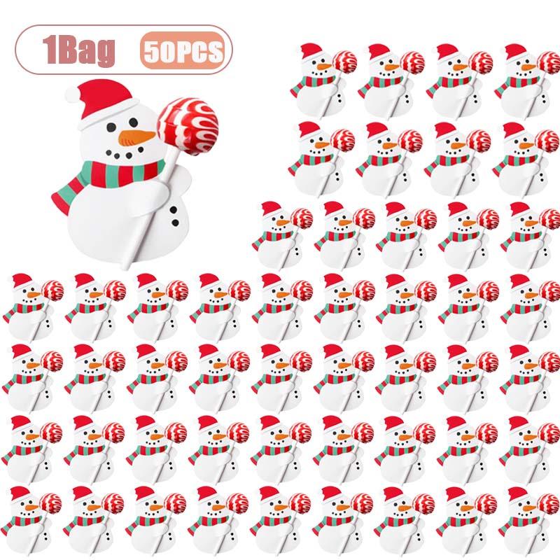 

50-500 шт. Рождественская упаковка для конфет, подарочная, праздничная, декоративная бумажная карточка, Санта-Клаус, пингвин, открытка, подарочный аксессуар, товары для вечеринки 1Bag-50PCS