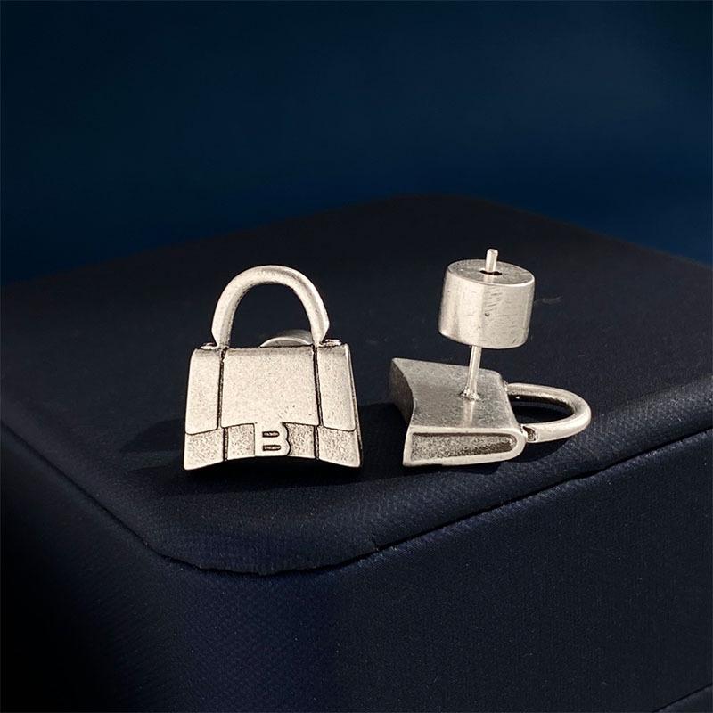 Retro Bag Earrings Women'S Antique Creative Design Stud Earrings Jewelry