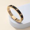 Stylish Black Enamel Fox Head Bracelet - Easy-to-Wear Bangle Jewelry