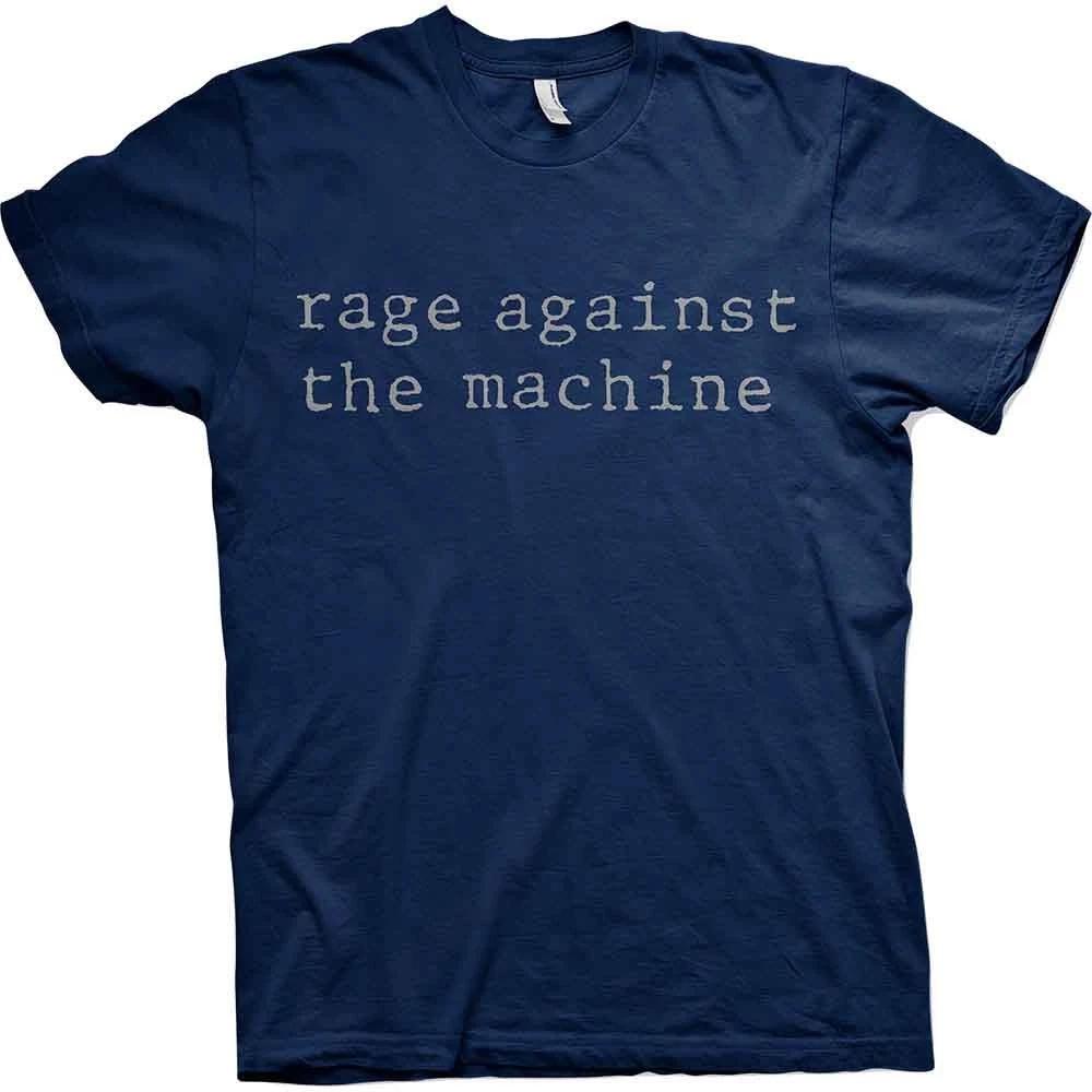 Rage Against The Machine T Shirt Original Logo new Official Mens Navy Blue XL