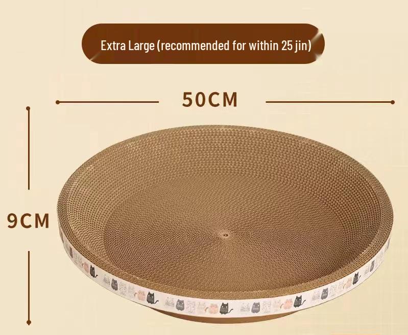 All-in-One Cat Bed & Scratching Board: Durable, Debris-Free, Large Round Design with Paw Basin & Claw Grinding Features