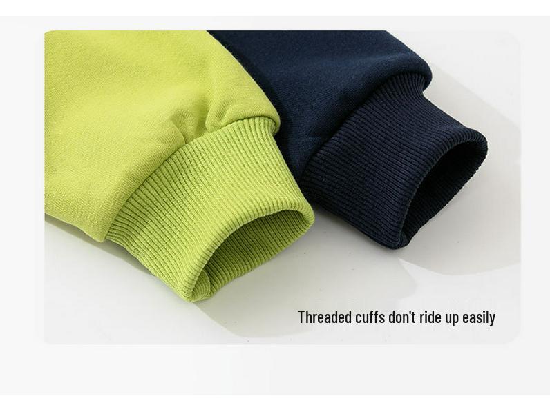 Jungen-Sweatshirt mit Raglanärmeln und Rundhalsausschnitt in Colorblock-Optik – Dickes Material, Frühlings-/Herbst-Stil, individuelle Logo-Option, Freizeitkleidung