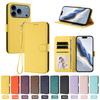 Solid Color Wallet Leather Flip Case For iPhone 12 13 14 15 16 17 Pro Max 17 Air 16E 16 15 14 Plus 12 13 Mini Phone Cover Funda