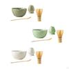 Matcha Preparation Kit Featuring Bowl, Spoon, and Bamboo Whisk Accessories